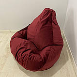 Крісло-мішок SkyPuff груша , MEGA XXXL - 160х120 Велюр Florida Burgundy, фото 6