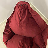 Крісло-мішок SkyPuff груша , MEGA XXXL - 160х120 Велюр Florida Burgundy, фото 8