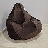 Крісло-мішок SkyPuff груша , MEGA XXXL - 160х120 Велюр Florida Chocolate, фото 5