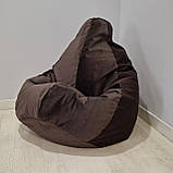 Крісло-мішок SkyPuff груша , MEGA XXXL - 160х120 Велюр Florida Chocolate, фото 6
