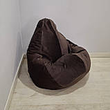 Крісло-мішок SkyPuff груша , MEGA XXXL - 160х120 Велюр Florida Chocolate, фото 8