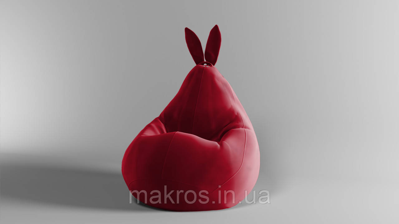 Крісло-мішок SkyPuff Зайчик груша , L - 120х90 Велюр Florida Red