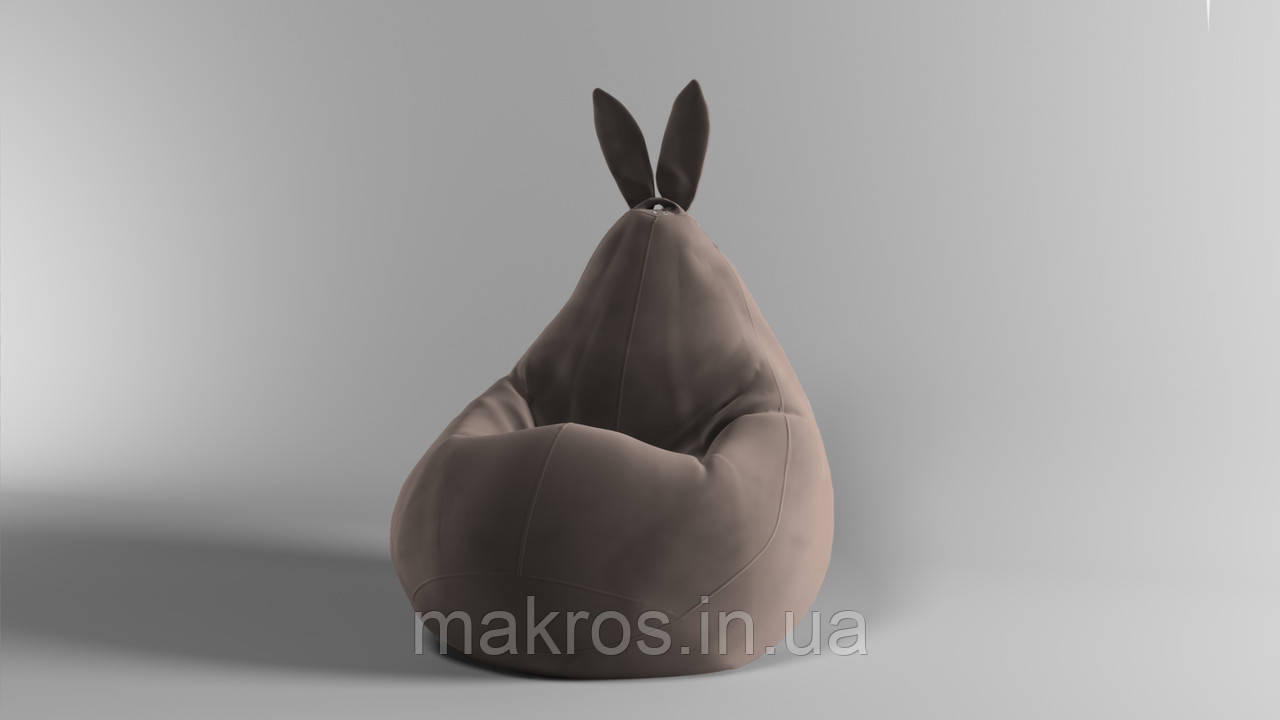 Крісло-мішок SkyPuff Зайчик груша , XXL - 140х100 Велюр Florida Taupe