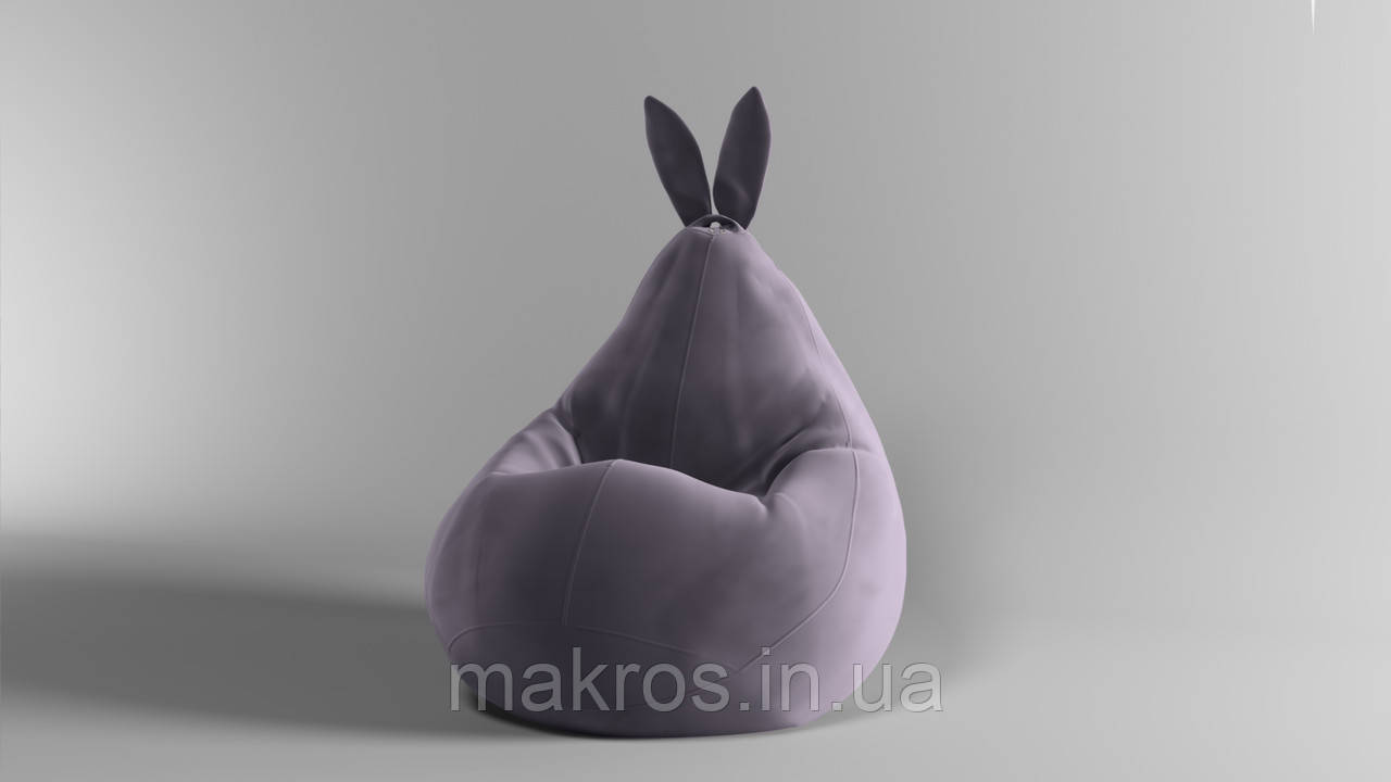 Крісло-мішок SkyPuff Зайчик груша , MEGA XXXL - 160х120 Велюр Florida Violet