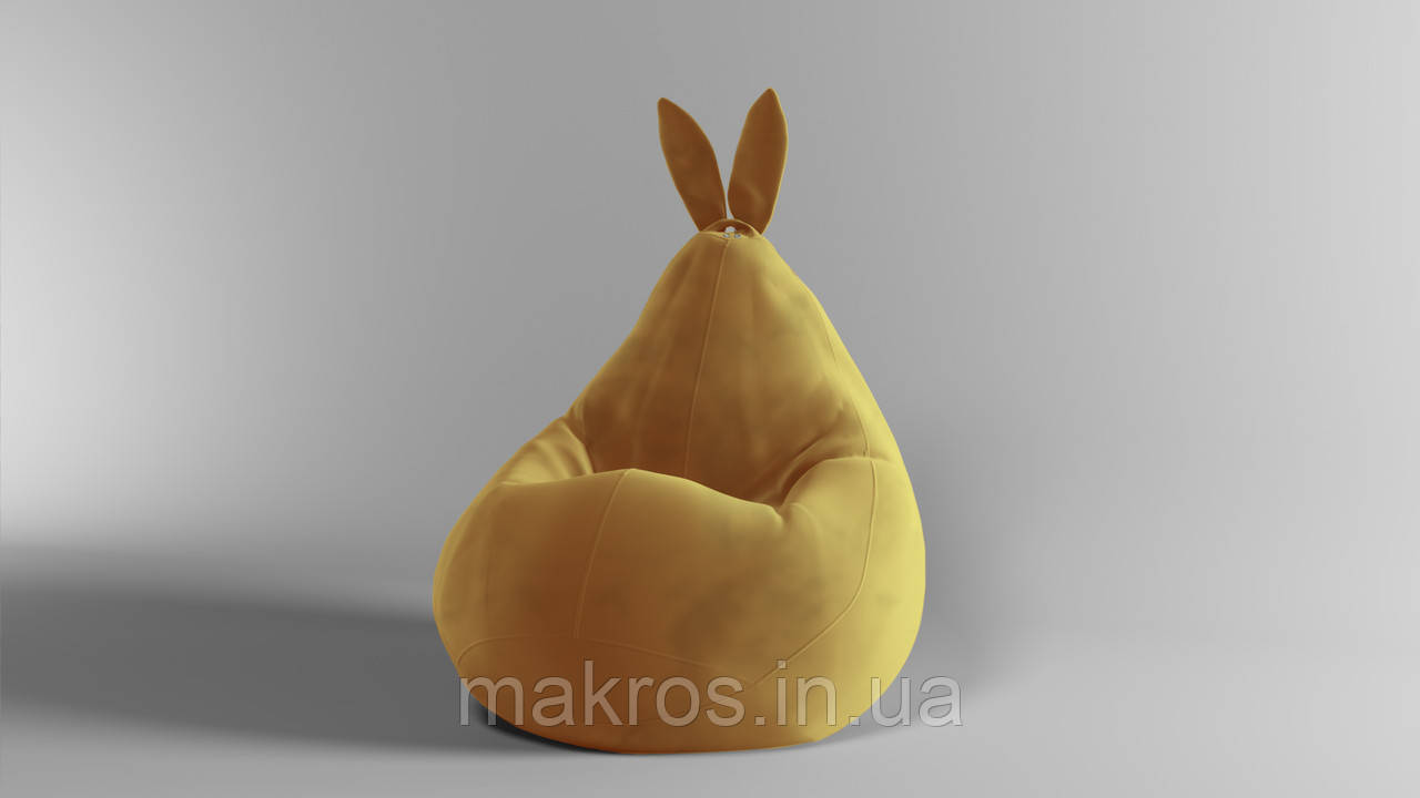 Крісло-мішок SkyPuff Зайчик груша , MEGA XXXL - 160х120 Велюр Florida Yellow
