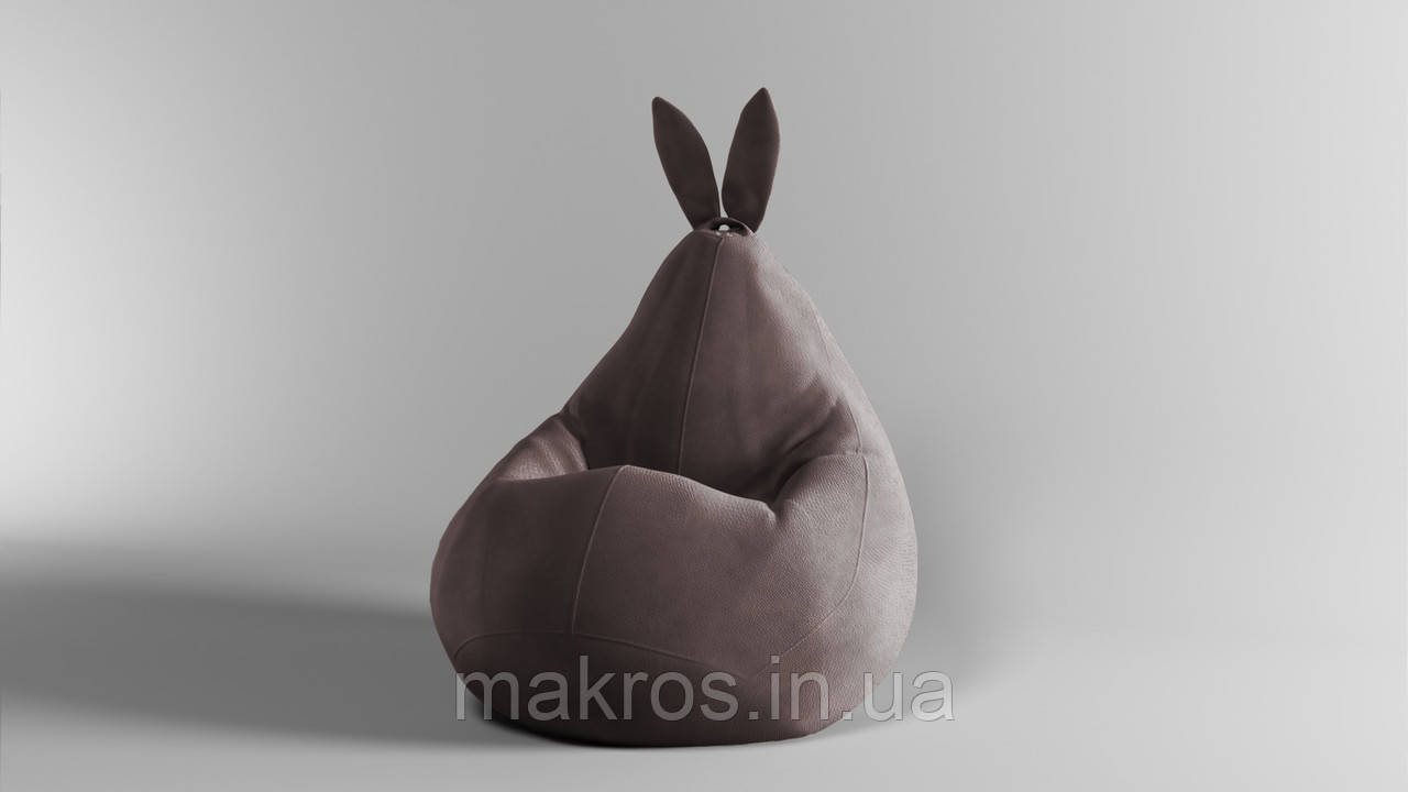 Крісло-мішок SkyPuff Зайчик груша , MEGA XXXL - 160х120 Велюр GREAT Cappuccino