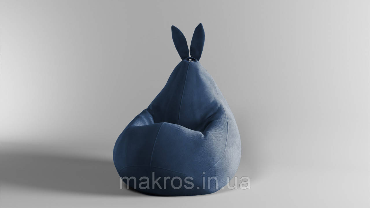 Крісло-мішок SkyPuff Зайчик груша , L - 120х90 Велюр GREAT Denim