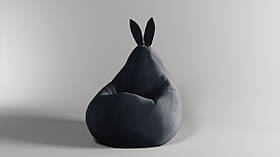 Крісло-мішок SkyPuff Зайчик груша , XXL - 140х100 Велюр GREAT Graphite