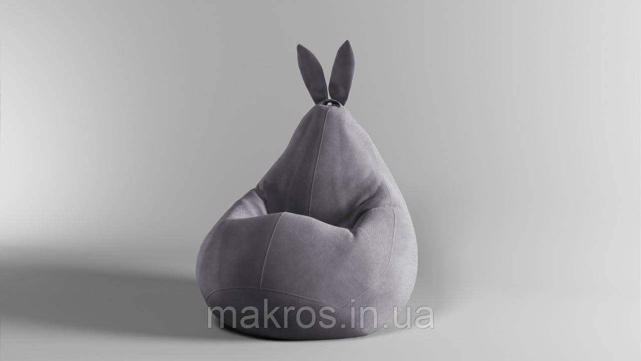 Крісло-мішок SkyPuff Зайчик груша , MEGA XXXL - 160х120 Велюр GREAT Taupe