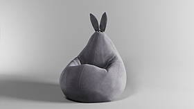Крісло-мішок SkyPuff Зайчик груша , XXL - 140х100 Велюр GREAT Taupe