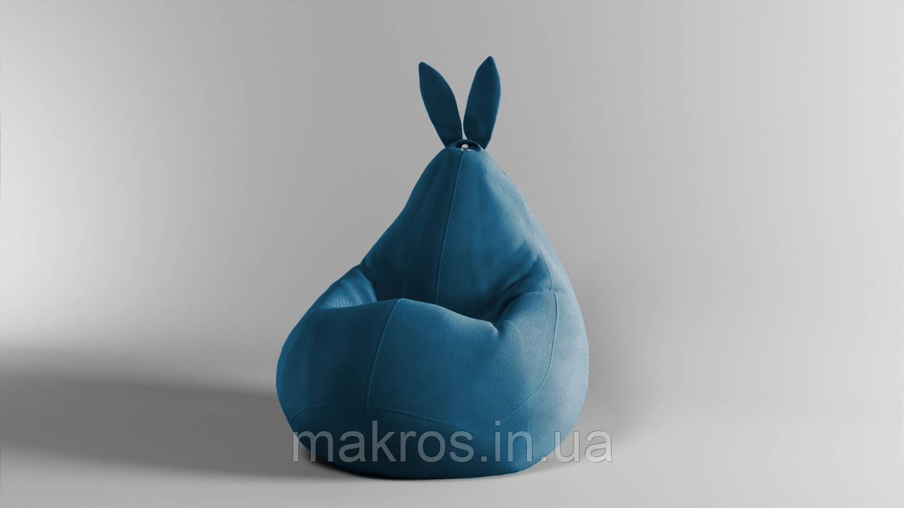 Крісло-мішок SkyPuff Зайчик груша , MEGA XXXL - 160х120 Велюр GREAT Teal