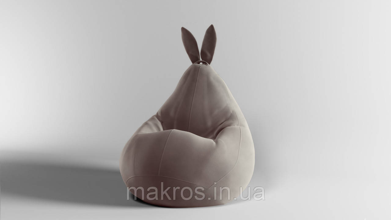 Крісло-мішок SkyPuff Зайчик груша , XXL - 140х100 Велюр ORLANDO Bone