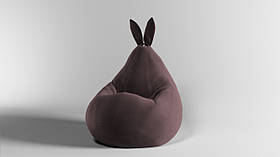 Крісло-мішок SkyPuff Зайчик груша , XXL - 140х100 Велюр ORLANDO Brown