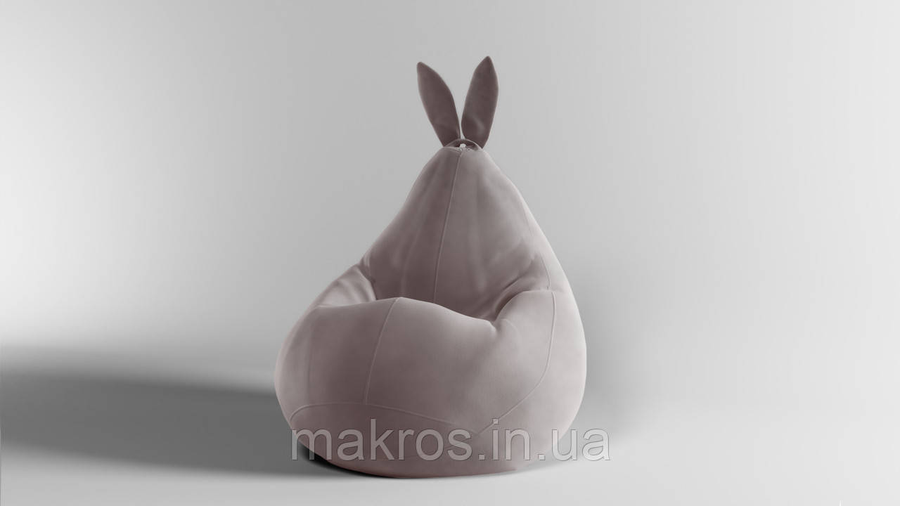 Крісло-мішок SkyPuff Зайчик груша , MEGA XXXL - 160х120 Велюр ORLANDO Marble