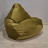 Крісло-мішок SkyPuff груша , MEGA XXXL - 160х120 Велюр Florida Green, фото 5