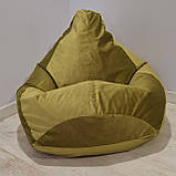Крісло-мішок SkyPuff груша , MEGA XXXL - 160х120 Велюр Florida Green, фото 8