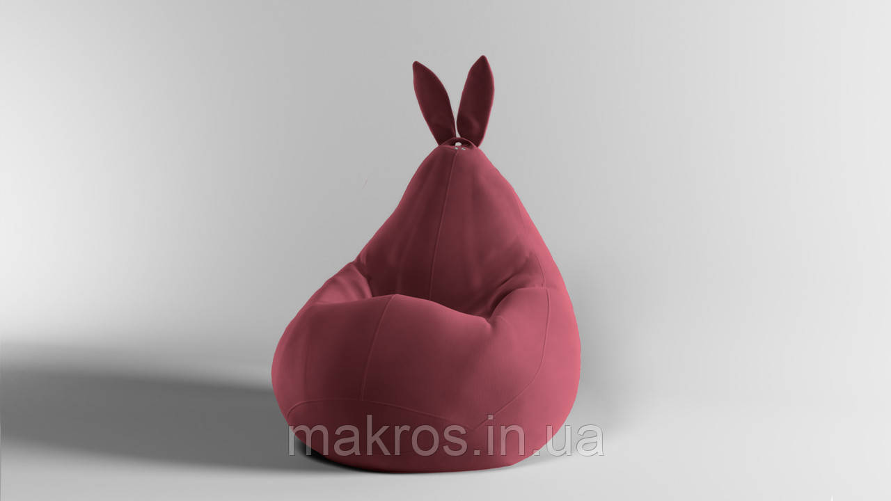 Крісло-мішок SkyPuff Зайчик груша , MEGA XXXL - 160х120 Велюр ORLANDO Terracota