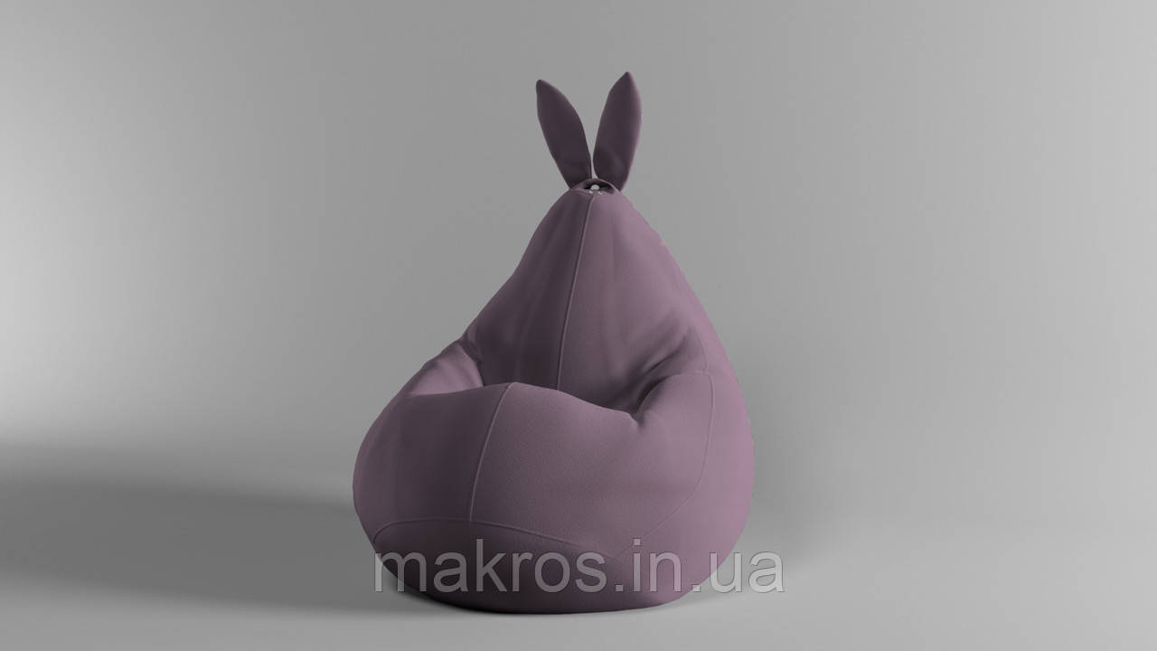 Крісло-мішок SkyPuff Зайчик груша , MEGA XXXL - 160х120 Велюр Victory Dusty Rose