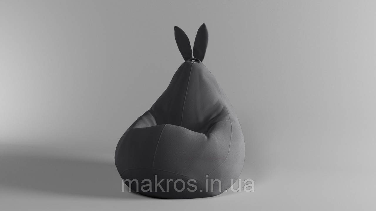 Крісло-мішок SkyPuff Зайчик груша , XXL - 140х100 Велюр Victory Gray