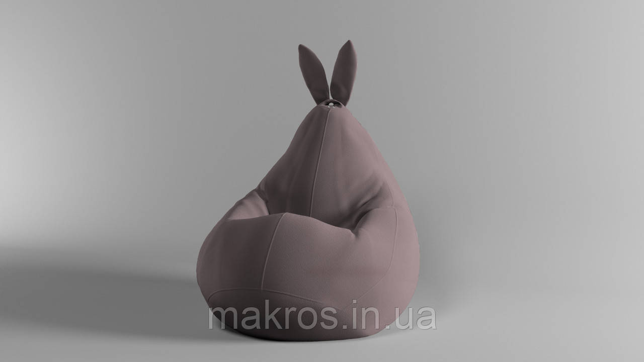 Крісло-мішок SkyPuff Зайчик груша , XXL - 140х100 Велюр Victory Latte