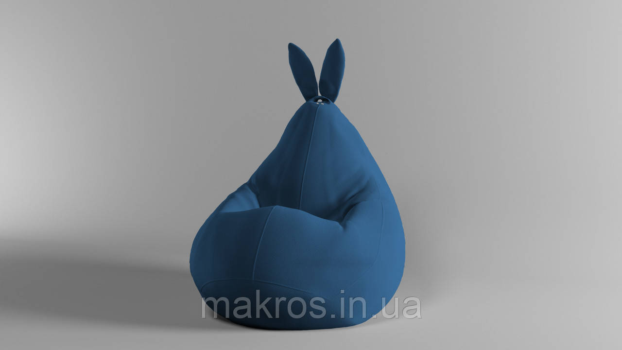 Крісло-мішок SkyPuff Зайчик груша , MEGA XXXL - 160х120 Велюр Victory Ocean