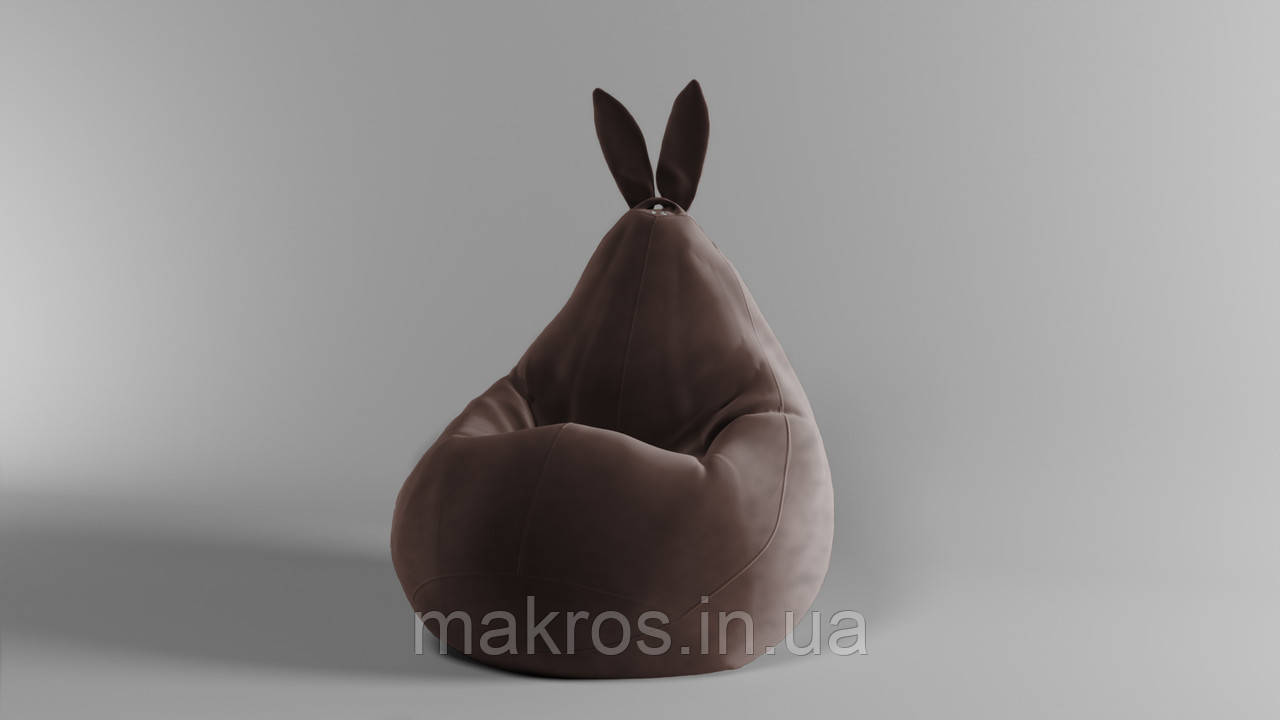 Крісло-мішок SkyPuff Зайчик груша , XXL - 140х100 Велюр Virginia Brown