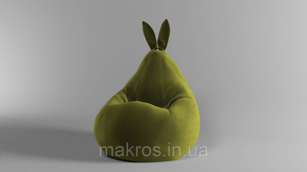Крісло-мішок SkyPuff Зайчик груша , MEGA XXXL - 160х120 Велюр Virginia Green
