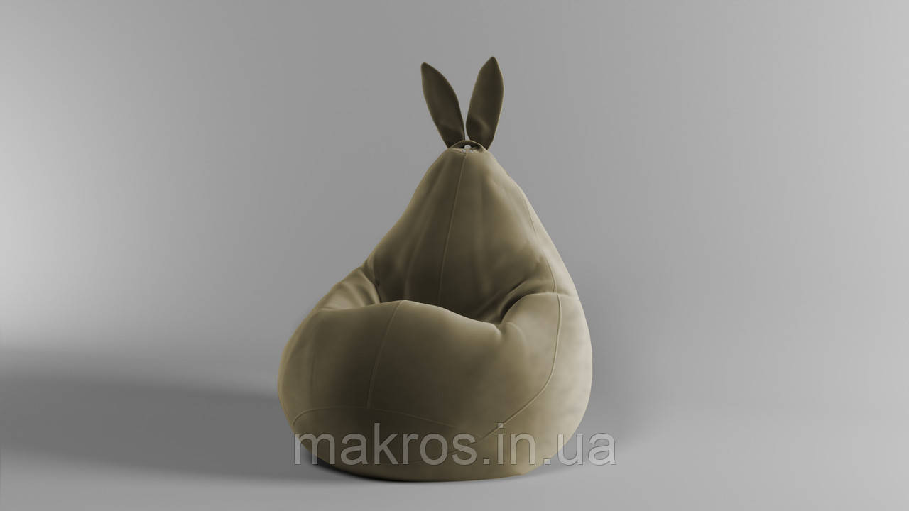 Крісло-мішок SkyPuff Зайчик груша , XXL - 140х100 Велюр Virginia Light brown