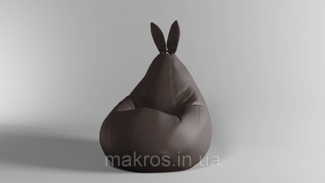 Крісло-мішок SkyPuff Зайчик груша , MEGA XXXL - 160х120 Екошкіра Zeus Delux Brown