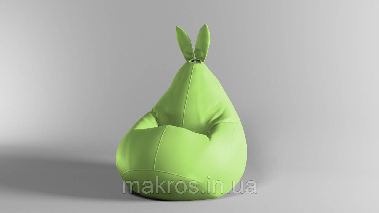 Крісло-мішок SkyPuff Зайчик груша , MEGA XXXL - 160х120 Екошкіра Zeus Delux Light Green