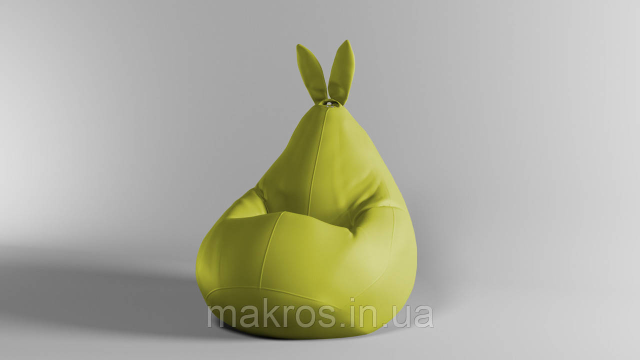 Крісло-мішок SkyPuff Зайчик груша , L - 120х90 Екошкіра Zeus Delux Lime