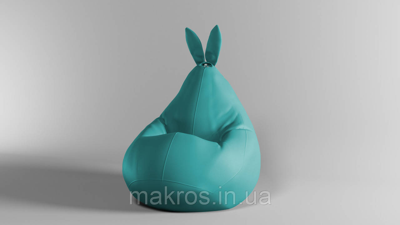 Крісло-мішок SkyPuff Зайчик груша , MEGA XXXL - 160х120 Екошкіра Zeus Delux Sky
