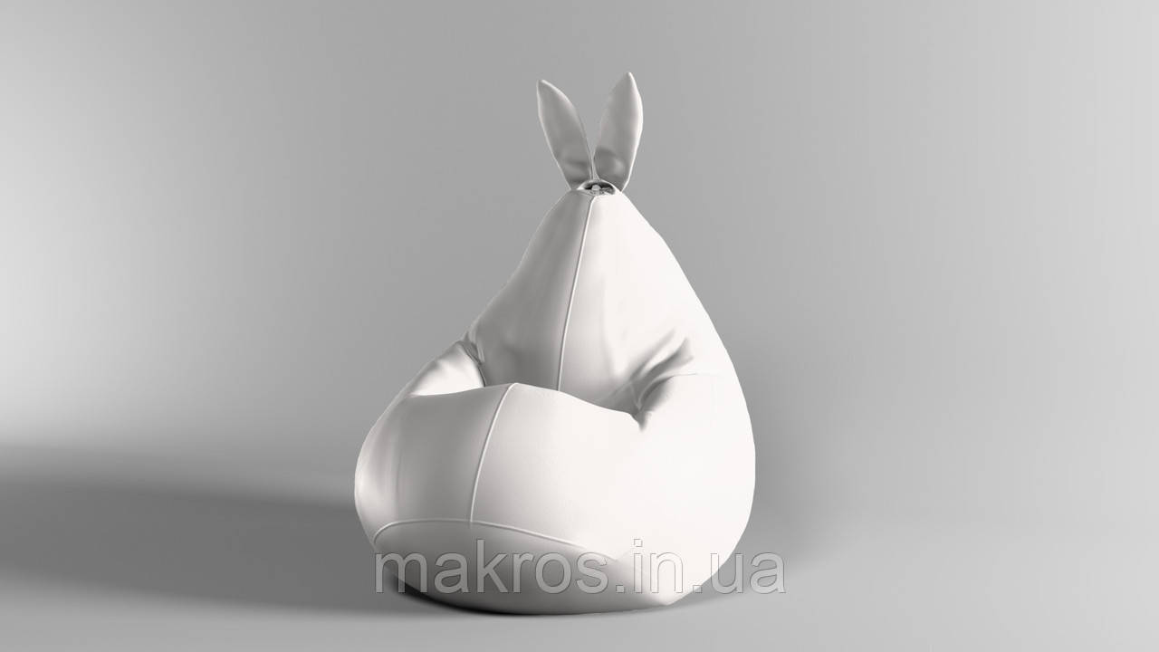 Крісло-мішок SkyPuff Зайчик груша , XXL - 140х100 Екошкіра Zeus Delux Snow