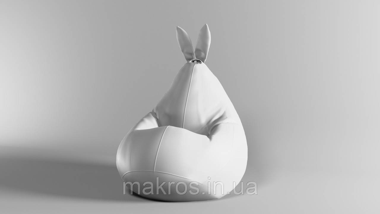 Крісло-мішок SkyPuff Зайчик груша , XXL - 140х100 Екошкіра Zeus Delux White