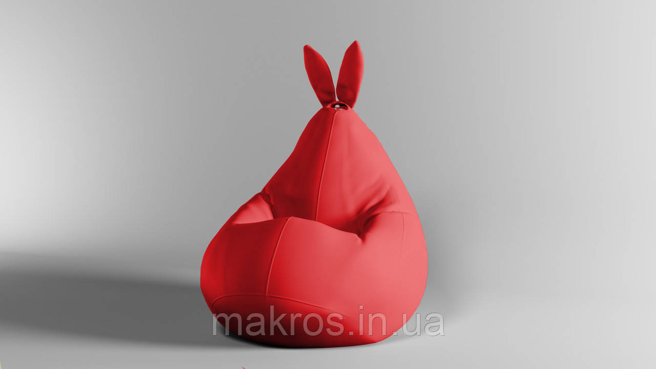 Крісло-мішок SkyPuff Зайчик Груша , L - 120х90 Оксфорд 600D.PU.WR 162 Червоний яскравий