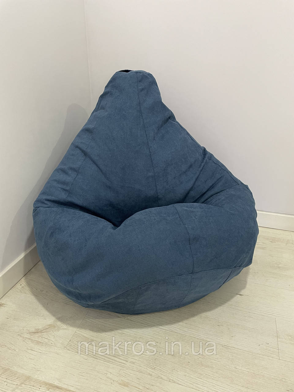 Крісло-мішок SkyPuff груша , MEGA XXXL - 160х120 Велюр GREAT Denim, фото 1
