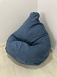 Крісло-мішок SkyPuff груша , MEGA XXXL - 160х120 Велюр GREAT Denim, фото 6