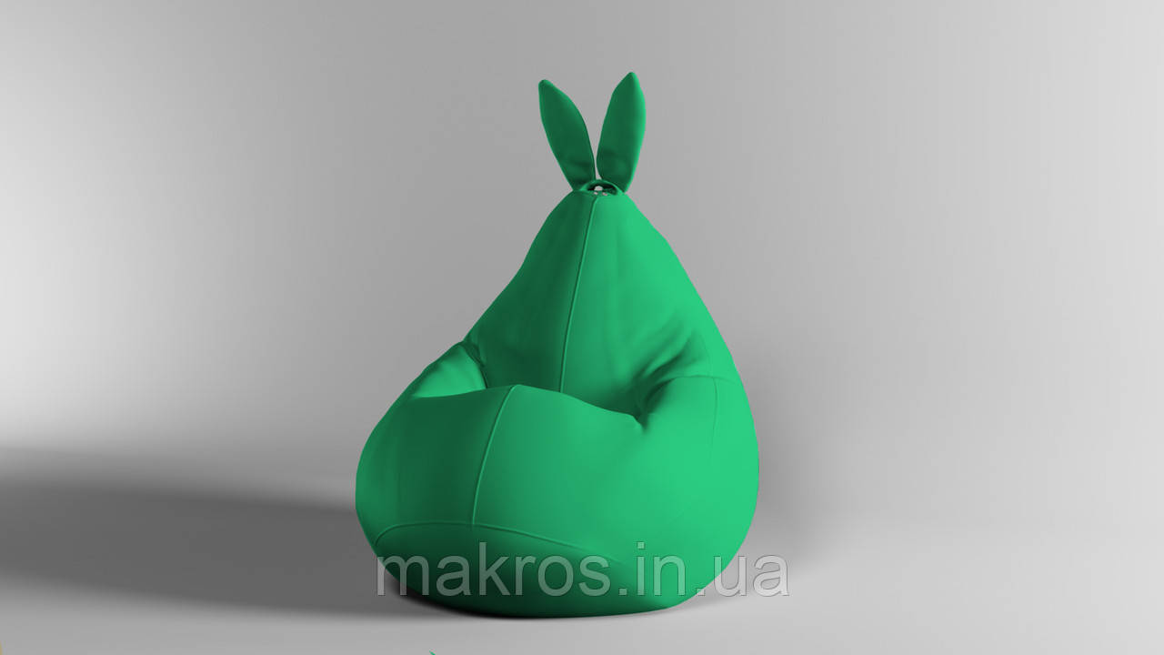 Крісло-мішок SkyPuff Зайчик Груша , M - 100х75 Оксфорд 600D.PU.WR 243 Трава