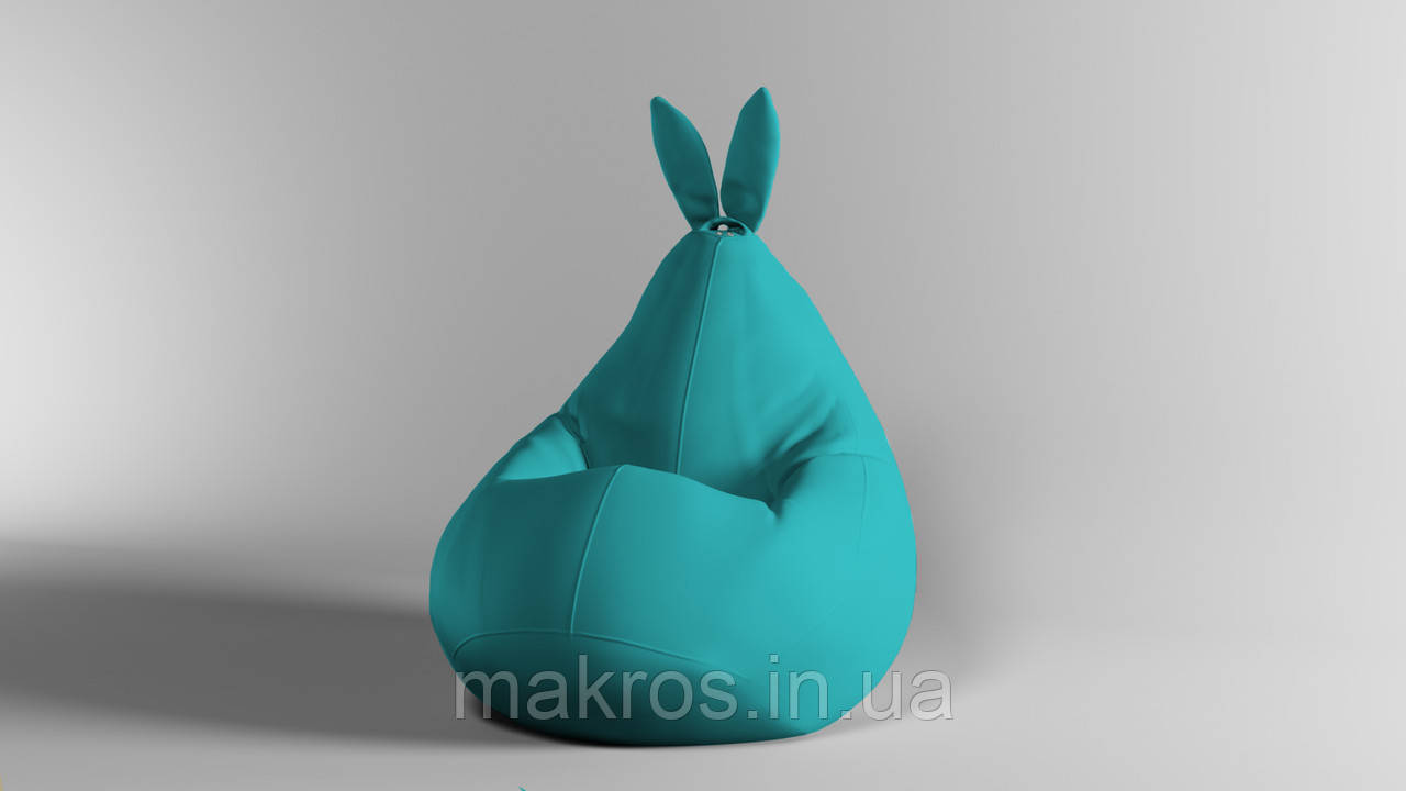 Крісло-мішок SkyPuff Зайчик Груша , L - 120х90 Оксфорд 600D.PU.WR 256 М'ятний