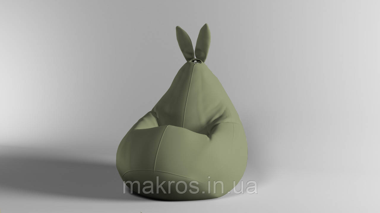 Крісло-мішок SkyPuff Зайчик Груша , XXL - 140х100 Оксфорд 600D.PU.WR 263 Хакі світлий