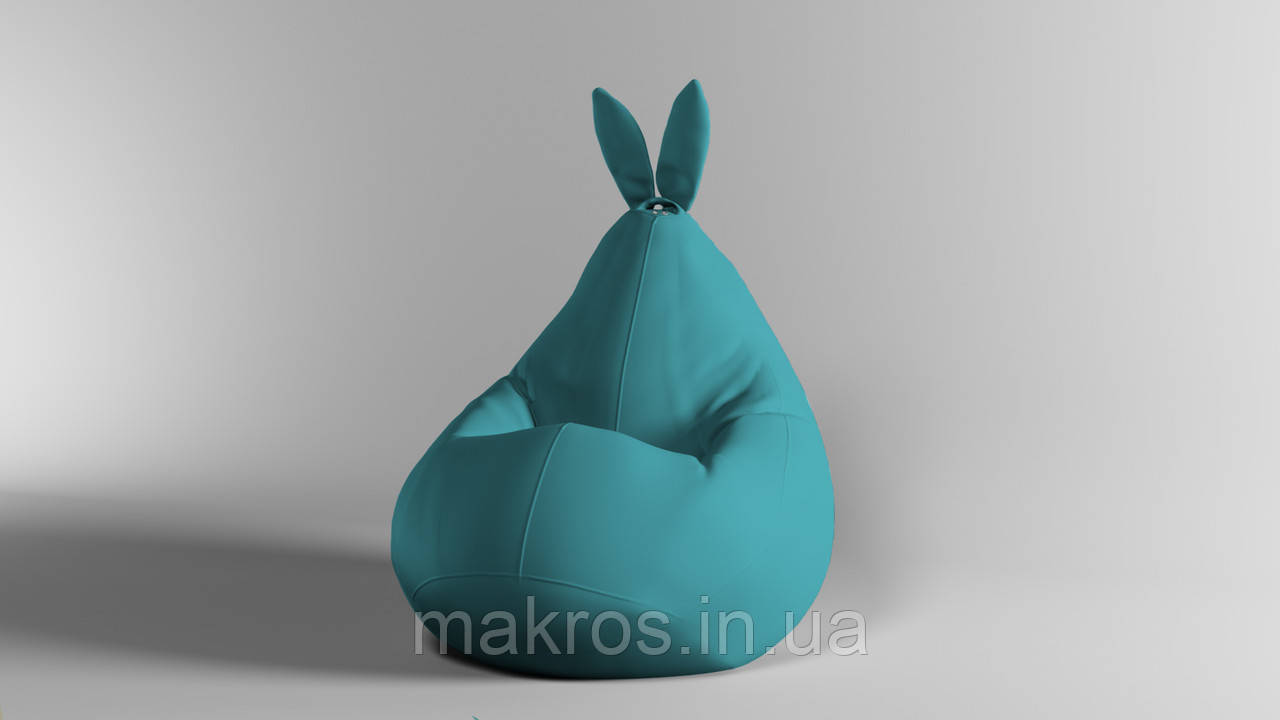 Крісло-мішок SkyPuff Зайчик Груша , MEGA XXXL - 160х120 Оксфорд 600D.PU.WR 272 Темно зелений