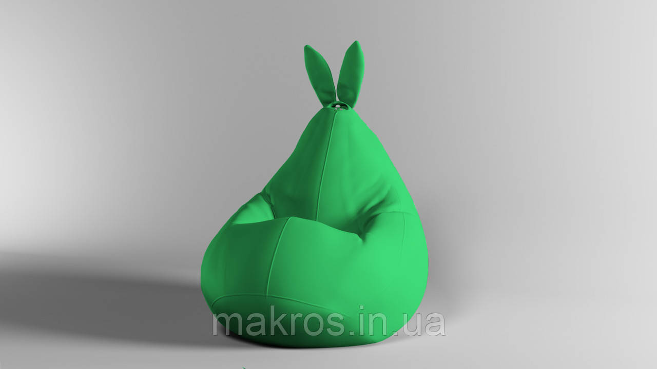 Крісло-мішок SkyPuff Зайчик Груша , L - 120х90 Оксфорд 600D.PU.WR 334 Салатовий