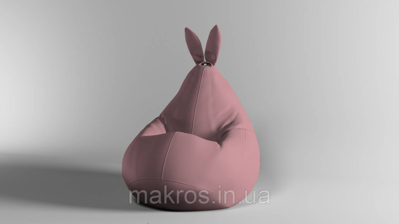 Крісло-мішок SkyPuff Зайчик Груша , L - 120х90 Оксфорд 600D.PU.WR 381 Лососевий