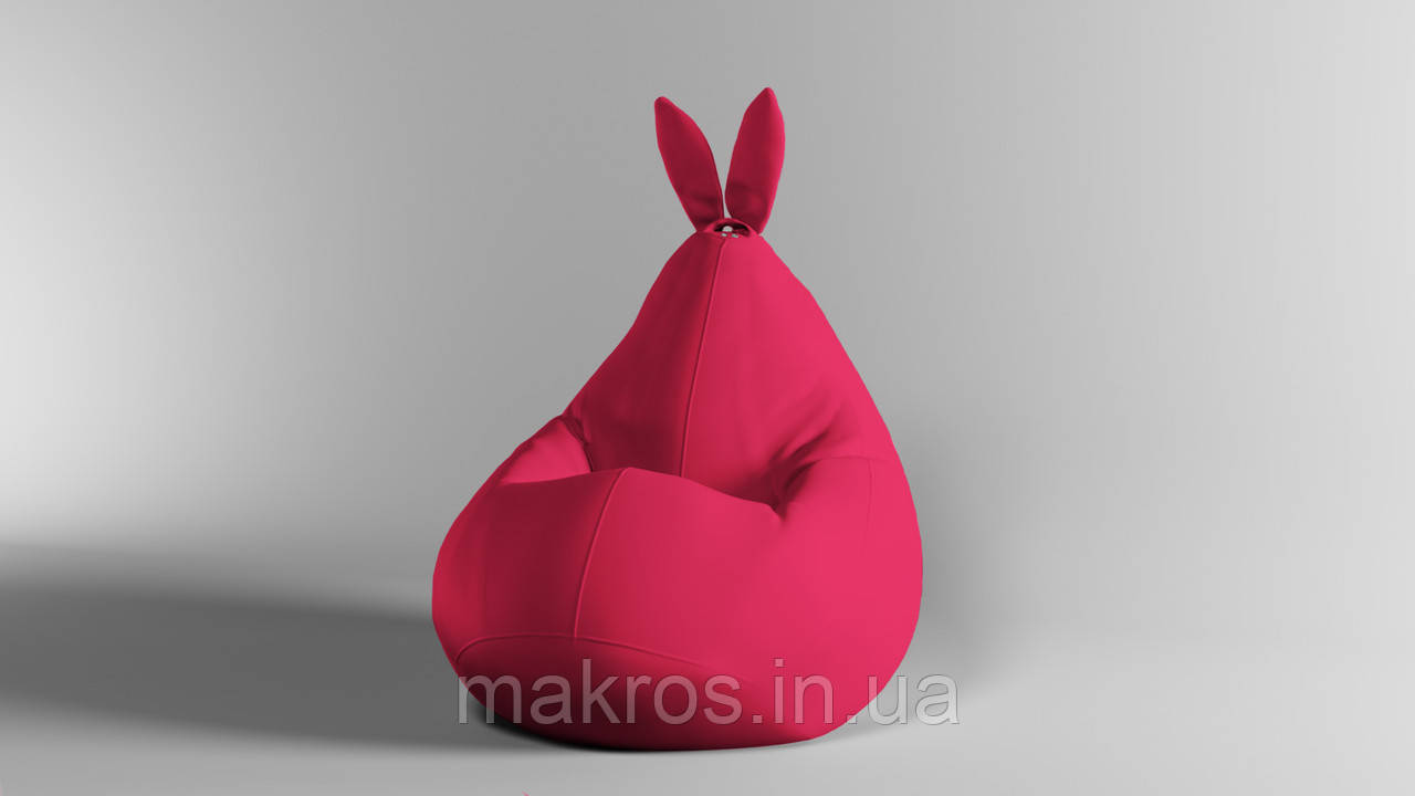 Крісло-мішок SkyPuff Зайчик Груша , M - 100х75 Оксфорд 600D.PU.WR 577 Рожевий барбі