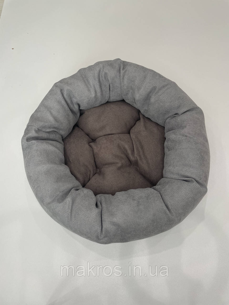 Лежак для котів і собак SKYPUFF 60 см Light Gray + Cappuccino