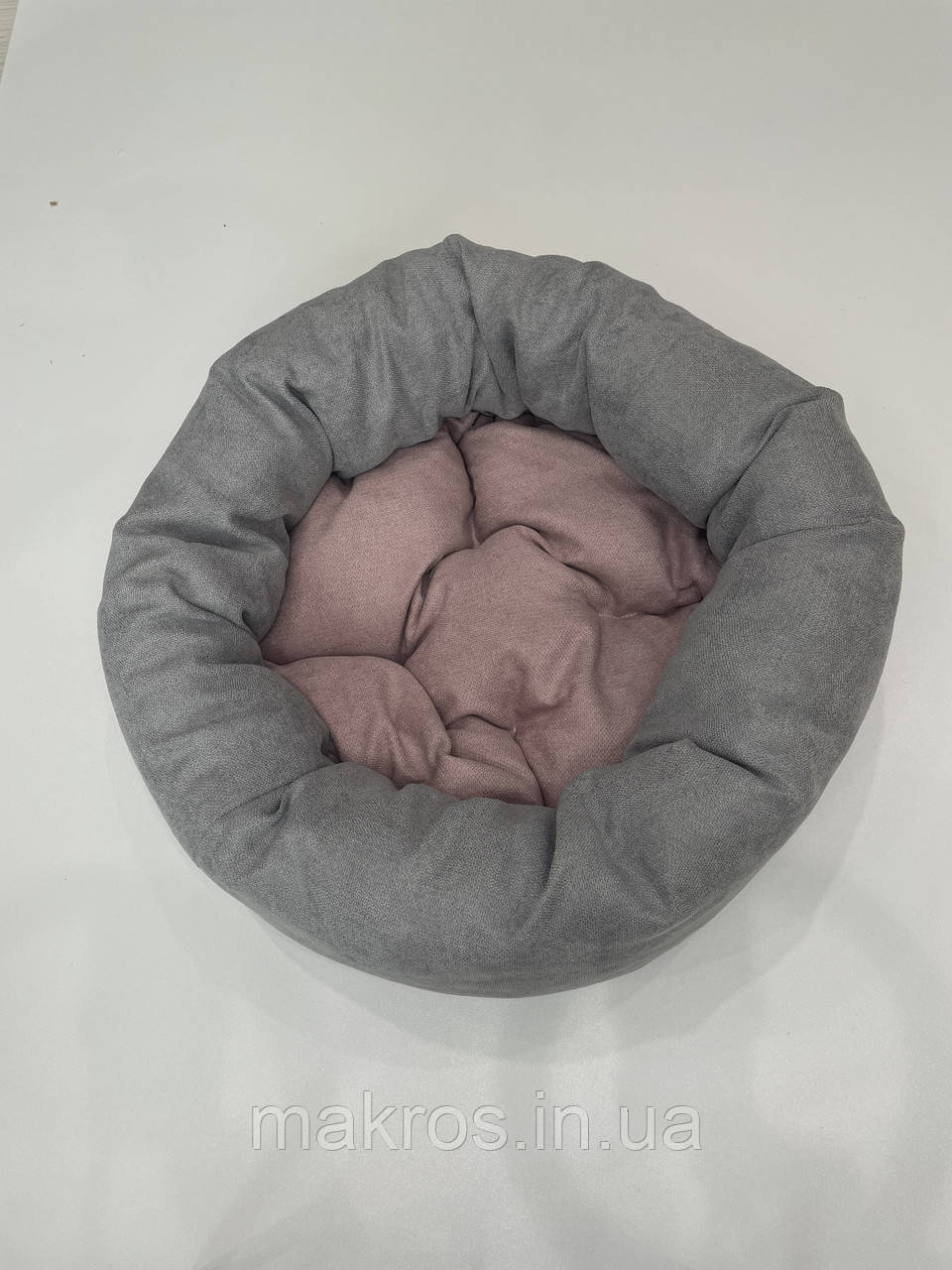 Лежак для котів і собак SKYPUFF 60 см Light Gray + Dusty Rose