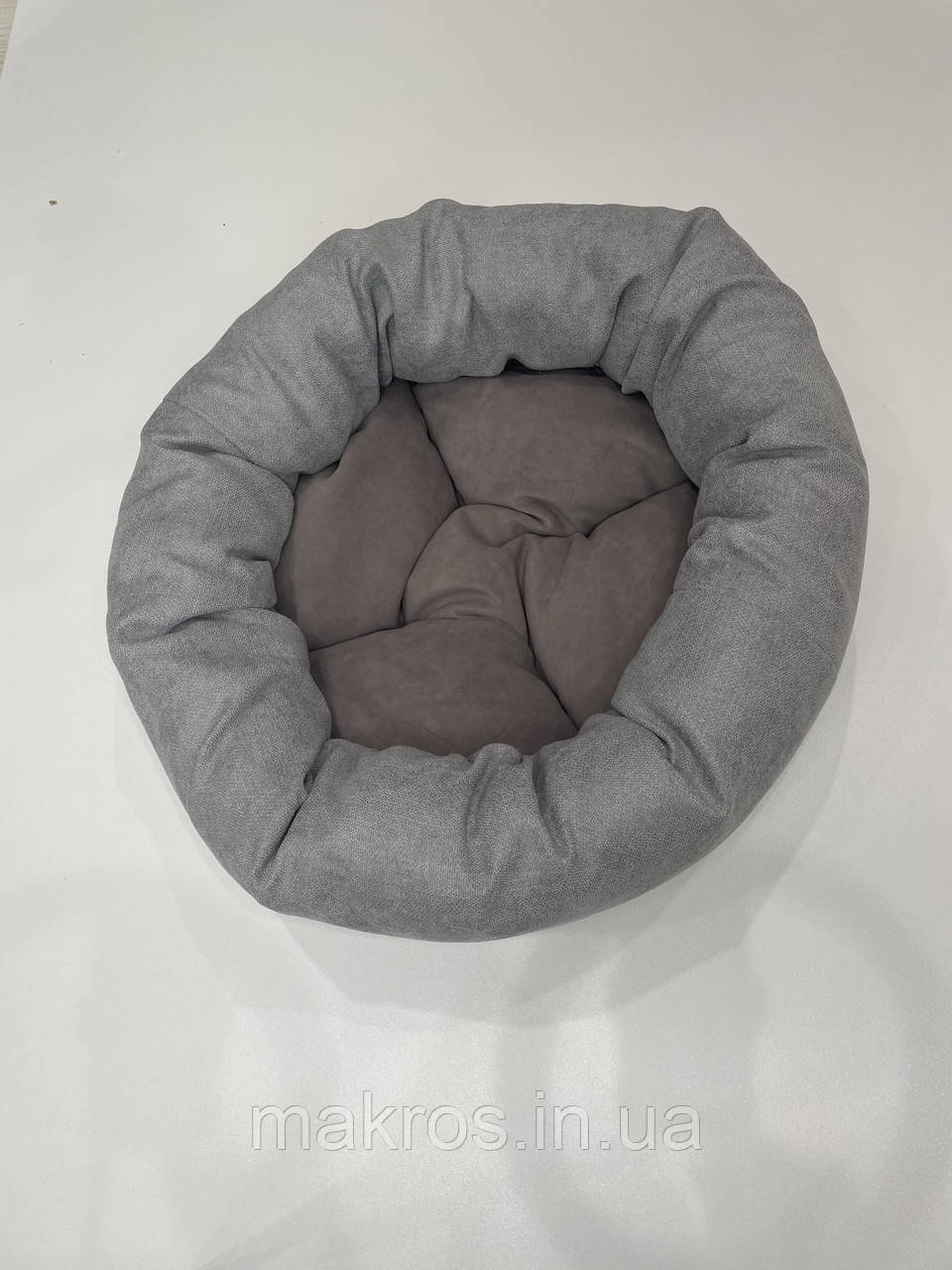 Лежак для котів і собак SKYPUFF 80 см Light Gray + Latte