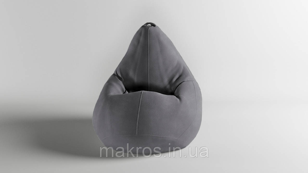 Крісло-мішок SkyPuff груша , MEGA XXXL - 160х120 Велюр GREAT Light Gray, фото 1