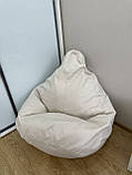 Крісло-мішок SkyPuff груша , MEGA XXXL - 160х120 Велюр GREAT Off-white, фото 5