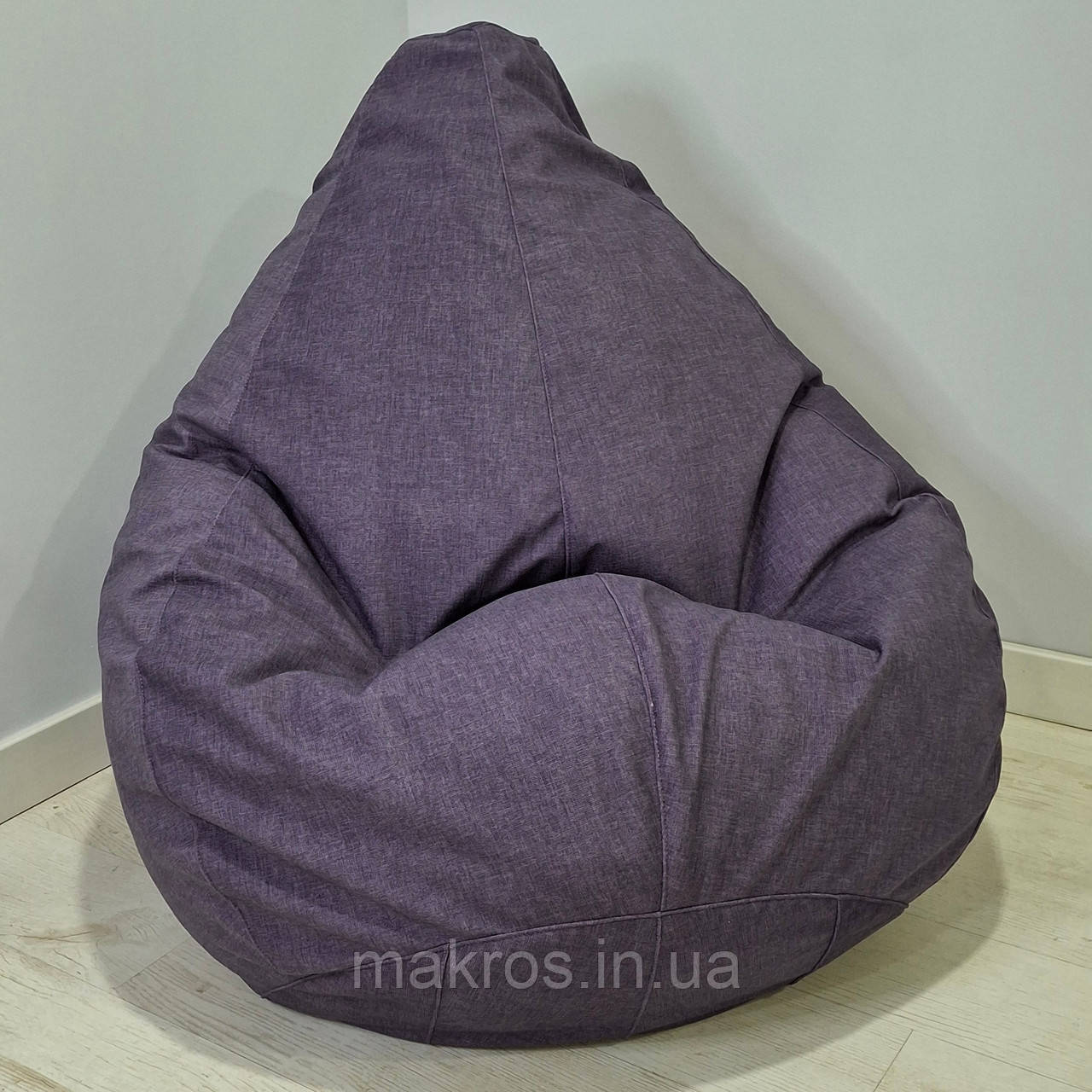 Крісло-мішок SkyPuff груша , MEGA XXXL - 160х120 Велюр ORLANDO Violet, фото 1